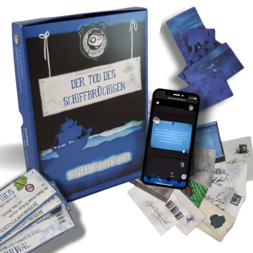Morty's Mysteries Der Tod des Schiffbrüchigen | Krimidinner für 4-7 Personen | Handillustriert | Detektivspiel Escape Room Partyspiel | ab 16