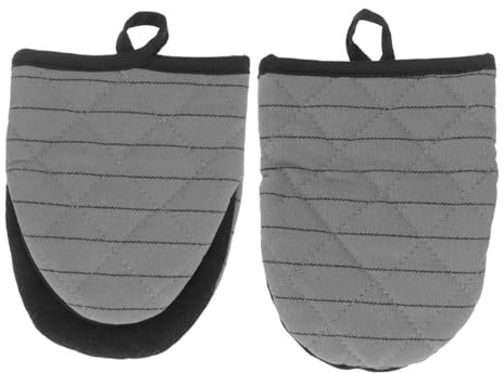 IMIKEYA Heat-resistant Oven Mitts Baking Gloves Pair Gray Cotton Kitchen Gloves for Microwave and Oven Use