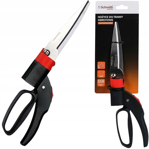 SCHMITH Grasschere mit 360-Grad-Drehung Rasenkantenschere Rasenkantenschneider