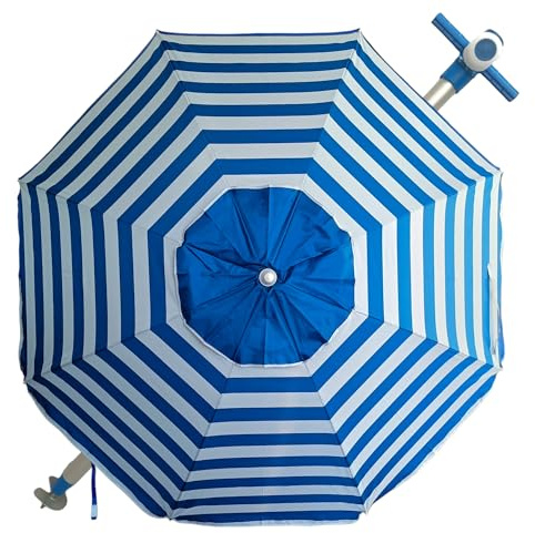 Pincho Sombrilla Playa Grande 200cm Antiviento Hasta 35km/h, Proteccion UV50+ Bloquea 99% Rayos UV, 8 Varillas Fibra de Vidrio, Tubo Aluminio Ligero, Reclinable, Sistema Facil, Bolsa Transporte