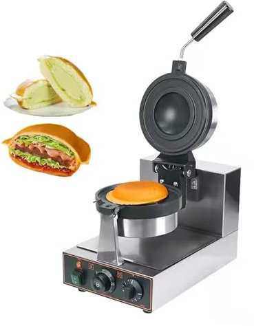 LSHFYV Máquina para Hacer gofres de Hamburguesas Comercial, Prensa para sándwiches, Molde para gofres de Hamburguesas, para hogar y Comercial, Temperatura Ajustable, calefacción de Doble Cara,A