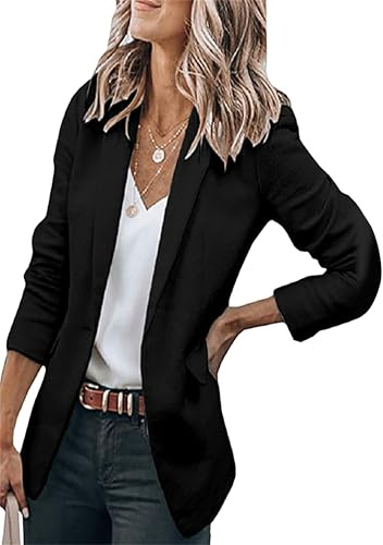 EFOFEI Damen Leichte Bürojacke Einreihig Anzug Tailo Strickjacke Blazer Revers Vorne Offen Anzug Mantel