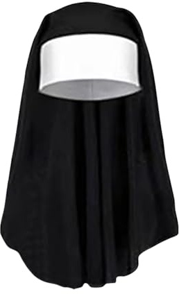 FSSTUD Erwachsene Nonne Hut - Schwarz Groß Einfarbig Cosplay Halloween Frauen Weiblich Erwachsene Cosplayers Kostüm Enthusiasten