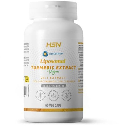 HSN Estratto di Curcuma Liposomiale 280mg (91% Curcuminoidi, 77% Curcumina) | 60 Capsule Vegetali | Tecnologia LipoCellTech™ Protezione Liposomiale +BIODISPONIBILITÀ | Non-OGM, Vegano, Senza Glutine