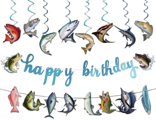 Angeln Geburtstag Banner Dekoration Gone Fishing Girlande Angeln Partydeko | Angeln Geburtstag Banner Dekorationen Gone Fishing Girlande Angeln Geburtstag Party Dekorationen für Ruhestand Abschied Party