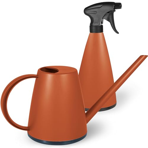 MESTO Lucky Lava - Regadera de 1 L, Incluye Mini atomizador de Mano de Lava, 0,79 L, Botella de Spray y regadera para Plantas de Interior y jardín, riego y Cuidado de Plantas, Boquilla Ajustable