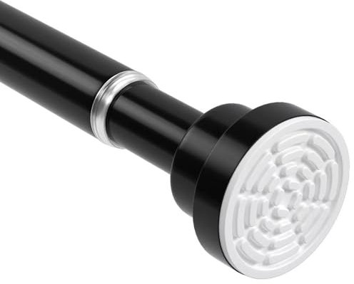 AIZESI 2 Stück klemmstange gardine 42-72cm Weiß, Ø13mm Teleskopstange, Für Fenster, Kleinere Schränke, Küche und Badezimmer, Teleskop-Gardinenstange ohne Bohren