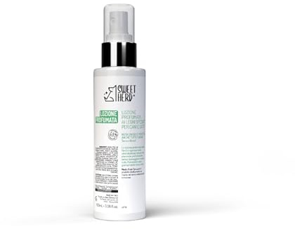 SweetHerd Lozione Profumata con Note di Legni Speziati per Cani e Gatti - Senza Alcool - 100 ml, Uso quotidiano, Made in Italy e Cruelty Free