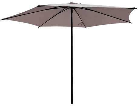 Acomoda Textil – Sombrilla de Jardín Inclinable con Sistema Push UP. Parasol de Aluminio Toldo Octogonal Resistente a Rayos UV, Sombrilla para Terraza, Restaurante y Patio 300x220 cm. (Topo)
