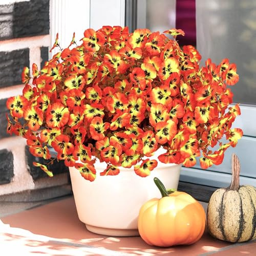 SOMYTING 12 paket höst konstgjorda blommor utomhus konstgjorda blommor som riktiga falska blommor höst balkong växter för bröllopsfest trädgård heminredning