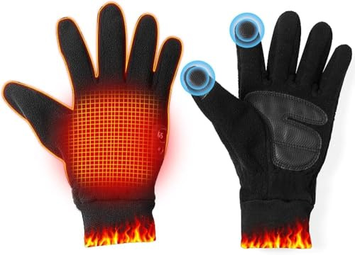 OBEST Heated Gloves, Rechargeable Battery Powered Electric Heating Gloves for Men Women, Cold Winter, Arthritis Hands, Outdoor Hiking Walking Camping Size S/M