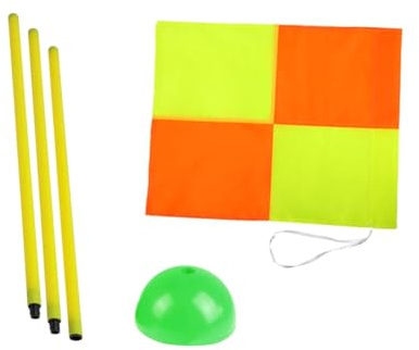 Drapeau d'angle de football, bâtons d'agilité pour adultes, drapeau de sport pour jeux 3 pièces, base verte, 3 pièces