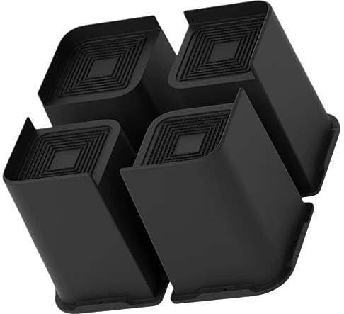 ERINGOGO 4pcs 6-inch Bed Risers Furniture Lifters with Anti-slip Rubber Base, Trapezoid L-shaped Design for Sofa, Chair, Table Legs, Black Non-slip Pads for Home and Office Use