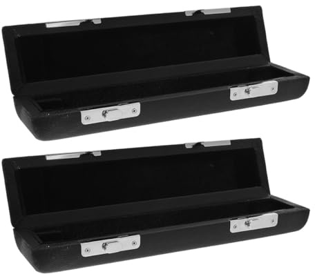 DECORNIJIA 2 Stück Piccolo Aufbewahrungsbox aus Schwarzem Pu-leder Hartschalenetui mit Weicher Innenauskleidung Stoßfest Schutzbox für Musiker Anfänger Bühne und Unterricht