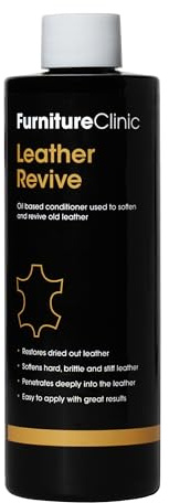 Furniture Clinic Leather Revive (250ml) | Liquid conditioner for leather restoration, Water Based Oil Emulsion to Soften Leather, Suitable for all types of Leather