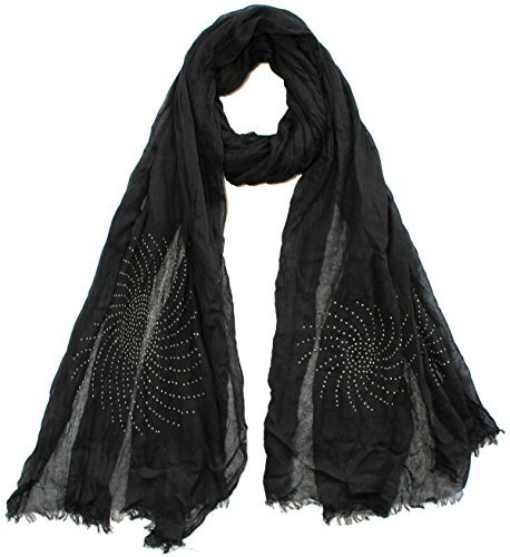 dy_mode Damen Schal/Tuch Schal/Rundschal/Schlauchschal in Unifarben mit Glitzer Strass Kreis Sonnen Muster / 6 Farben - ZL009-014 (ZL014)