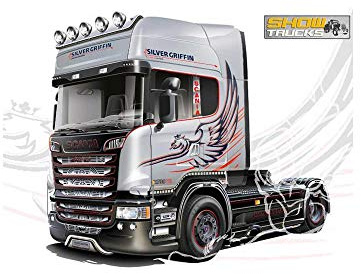 Italeri 510003906-1:24 Scania R730 Streamline 4x2, Figuren, Transparent, Silberfarben.