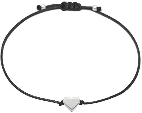 Selfmade Jewelry Armband Damen Handgefertigtes Unikat Silber Schwarz Herz Design, Geburtstagsgeschenk für Frauen, Geschenke für Freundin, Inkl. Geschenkverpackung - Handmade in Germany