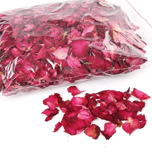 DongArts Getrocknete natürliche Rosenblätter für Hochzeitsdekoration oder Konfetti, Körper- oder Fußbad, Blumenbasteln oder Potpourri