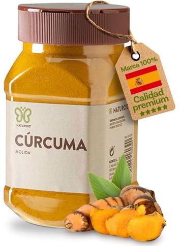 Cúrcuma en Polvo 200 g. Naturcid - Raíz de Cúrcuma Natural - Sabor y Aroma Intenso - Cúrcuma de Calidad - Sin GMO - Sin Irradiar - Uso Culinario Versátil