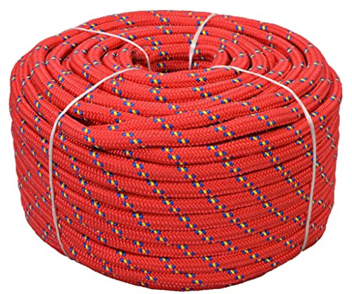 vidaXL Corde Bateau Polypropylène 18 mm 50 m Rouge Gréement Corde de Levage