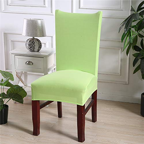 Stuhlhussen Set Stretch Beschützer Stuhlbezug Stuhlüberzug, Morbuy Moderne Universal Einfarbig Elastische Spannbezug Hochzeit Weihnachten Partys Bankett Hotel Dekor (4 Stück,Grün)
