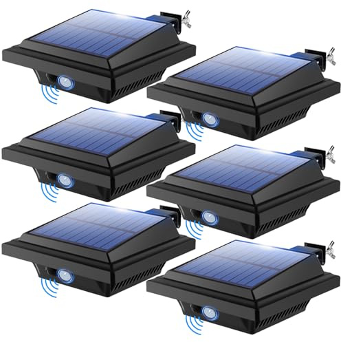BILLION DUO Dachrinne Solarleuchte mit Bewegungsmelder 40 LEDs | Solarlampen für Außen | Schwarz Gartenbeleuchtung Warmweißes Solarlicht, 3W PIR Sicherheitswandleuchte Außenlampe für Garage, Patio