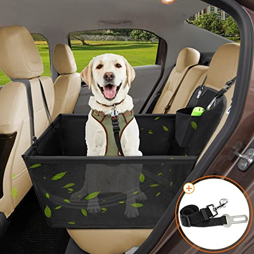 Wimypet Housse de Siège pour Chien Filet Respirant en PVC Siège Arrière de Voiture avec Ceinture de Sécurité Imperméable Hamac de Transport Chien Voiture Housse de rehausseur en Durable Oxford
