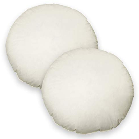 Haus und Deko 2er Pack Füllkissen Federn Kissen Inlett Kissenfüllung Kopfkissen Innenkissen Federkissen Baumwolle (40 cm rund)