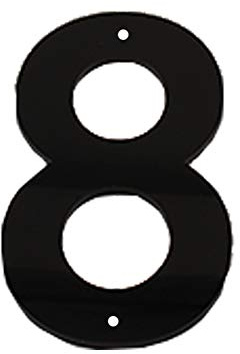 Plaque de Numéro de Maison 6 Pouces (15 cm) Grands Numéros de Porte en Acrylique, Plaque de Signalisation épaisse Auto-adhésive avec Vis Numéro D'adresse de Rue Numéros de Boîte Aux Lettres, Noir (8)
