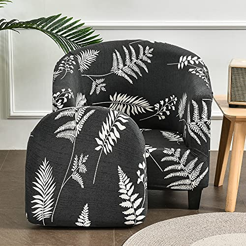 Highdi 2 Stück Sesselschoner Sesselüberwurf mit Elastisch Stretch Husse, Club Chair Schonbezug Sofabezug mit hoher Dehnung Sessel für Clubsessel Loungesessel Cocktailsessel (Mimosenblätter)
