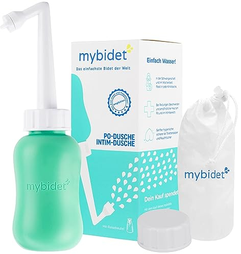 MyBidet Po Dusche Intimdusche – spart 4000 Feuchttücher | 0% Chemie 100% Wasser, Für zu Hause & unterwegs, ohne Batterien & Anschlüsse, nachhaltig