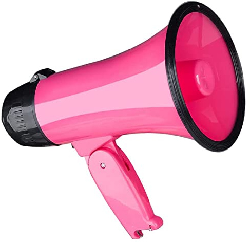 Ocnvlia Haut-Parleur MéGaphone Compact 25 W PA MéGaphone - avec SirèNe IntéGréE, Enregistreur Vocal, Ouvre-Bouteille,Rose