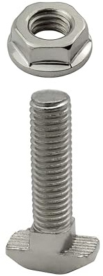KLAK 40 - Hammerkopfschraube T-Schraube M8 35mm Nut 8 Aluprofil 40-er 10 Stück + Mutter