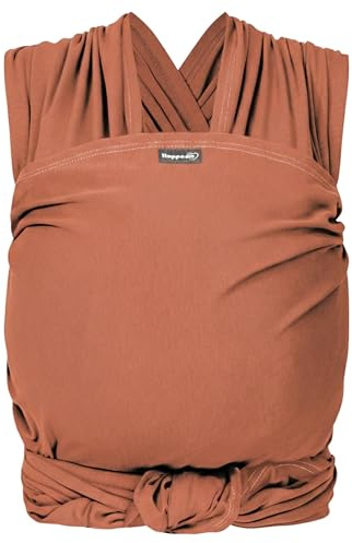 Hoppediz Elastisches Babytragetuch ab Geburt, Kupfer 4,60 m | Ergonomisches Tragetuch für frühgeborene und neugeborene Babys bis 9 kg, inkl. Anleitung
