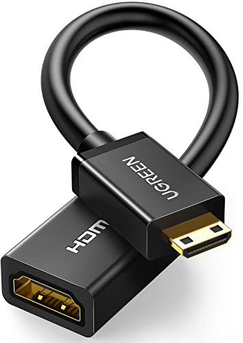 UGREEN Mini HDMI Adapter 4K Mini HDMI auf HDMI Adapter 18Gbps unterstützt 3D, Ethernet ARC kompatibel mit Raspberry Pi Zero 2 W, Canon Kamera(50CM)