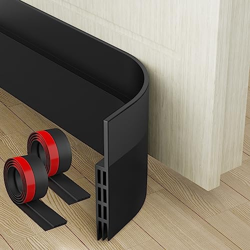 Boudin de Porte Isolant, MARICATO 200 cm X 5 cm Bas de Porte Isolant, Joint de Porte D'entrée Idéal Pour Thermique, Coupe-Vent, Insionorisant et Imperméable (Noir)