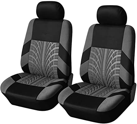 CGEAMDY 2er Set Autositzbezügemit Geprägten Körnern, Universell Sitzbezug Auto Sitzschoner Kompatibel, Rutsch-Und Wasserfestes, Für Limousinen, Auto, Van(Grau)