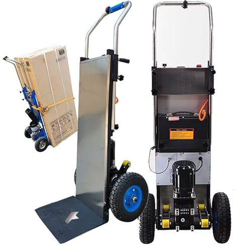 Montascale Elettrico da 1200 W, Carrello per Sacchi per Oggetti Pesanti, Motore brushless, Batteria Rimovibile (48 V/36 Ah), capacità di carico (400 kg), Pulsante (Apertura/Arresto istantaneo)