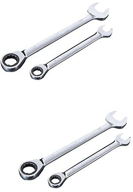 DOITOOL 2pcs Dual Head Ratchet Wrench Double Offset Ring Spanner Combination Tool for Socket Wrench and Ratchet Spanners Applications