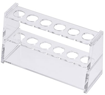 YOKIVE Rohr Rack Acryl Test Rohr Rack Halter Ständer | Ideal für 10ml Labor Reagenzglas(Klar 6-Steckdosen)