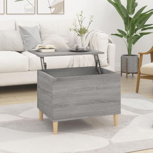 BUKSCYJS Wohnzimmertisch Klein,Truhentisch Couchtischcouchtisch Grau Sonoma 60x44,5x45 cm Holzwerkstoffgeeignet FüR Wohnzimmer, Neben Dem Sofa, Arbeitszimmer, Konferenzraum