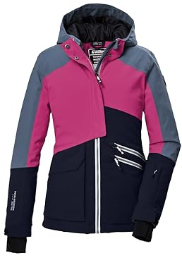 killtec Bambine e ragazze Giacca da sci/giacca funzionale con cappuccio e paraneve KSW 405 GRLS SKI JCKT, dunkelnavy, 176, 42092-000