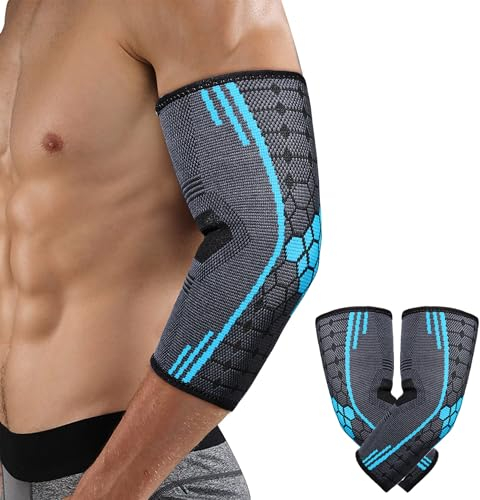 Ellenbogenbandage Tennisarm für Herren Damen Kompression Ellenbogen Bandagen Kraftsport Ellenbogen Armbandage Rutschfest Tennisarm Bandage Ellbogenstütze Ellenbogenschoner für Arthritis,Golferarm-XL