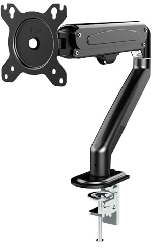 Maclean MC-860N Monitorhalterung mit Gasfeder Halterung für 13-27 Bildschirme bis zu 8 kg, Monitorarm, Tischhalterung Schwenkbar Neigbar Drehbar VESA 75x75 und 100x100