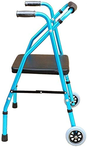 Gehhilfe mit zwei Rädern und Sitz - Rehabilitationshilfe Hilfsgehilfe ältere Gehhilfe höhenverstellbar Lichtstern