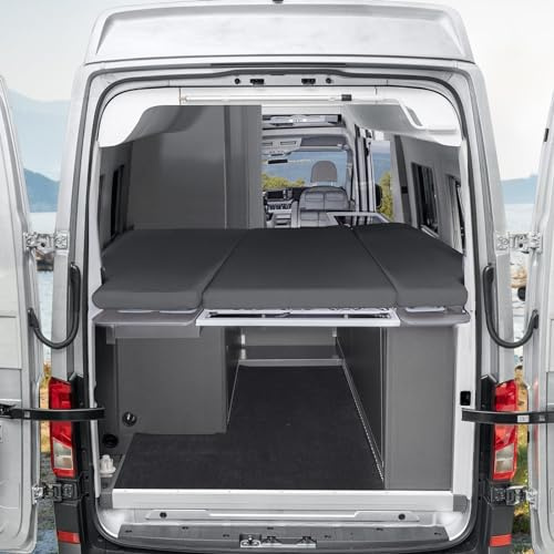 Wohnmobil Spannbettlaken Heckbett Hochbett Aufstelldach Ersatz für VW Grand California 600, Wohnmobil Schonbezug Faltbett Spannbettlaken für Camping Transporter, Grau