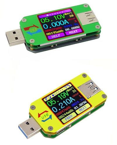 UM24/UM24C/UM34/UM34C for APP USB 3,0 probador Digital DC voltímetro amperímetro voltaje Sensor de corriente eléctrica amperímetro medida(Color:UM34C)