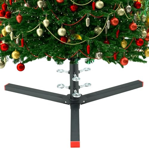 Starbover Weihnachtsbaumständer für Künstliche Bäume, Christbaumständer Metall für Stämme von 1,9cm-3,2cm, Tannenbaumständer Weihnachtsbaumhalter Stand für 4-7FT Künstliche Bäume, Schwarz