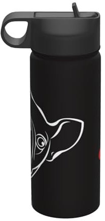 YFSGDLBN French Dog Printed 18OZ Insulated Space Jug with Straw Sports Water Bottle